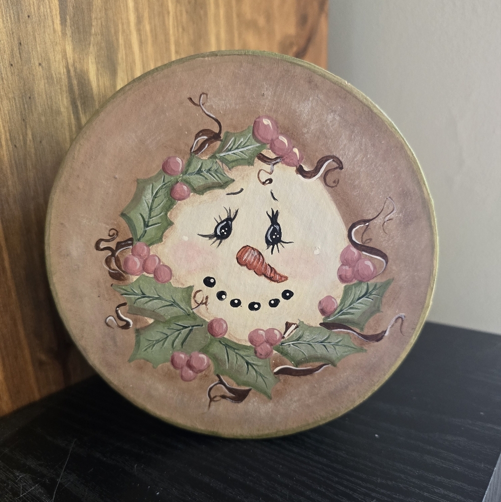 90s Christmas handpainted box